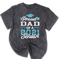 Proud Dad Of a Class Of 2021 Senior Graduate Graduation Mineral Wash Tshirts Mineral Black
