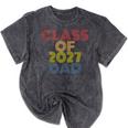 Proud Dad Of A Class Of 2027 Graduate Senior Graduation Mineral Wash Tshirts Mineral Black