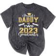 Proud Daddy Of Two 2023 Graduate Class 2023 Graduation Mineral Wash Tshirts Mineral Black