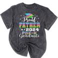 Proud Father Of PreK School Graduate 2024 Graduation Father Mineral Wash Tshirts Mineral Black