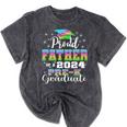 Proud Father Of PreK School Graduate 2024 Graduation Father Premium Mineral Wash Tshirts Mineral Black