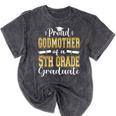 Proud Godmother Of 5th Grade Graduate 2023 Family Graduation Mineral Wash Tshirts Mineral Black