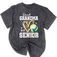 Proud Grandma Of A 2026 Senior Volleyball Graduation Leopard Mineral Wash Tshirts Mineral Black