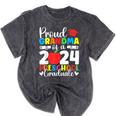 Proud Grandma Of Class Of 2024 Preschool Graduate Graduation Mineral Wash Tshirts Mineral Black