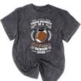 Proud Grandpa Of a 2026 Football Senior Graduation Mineral Wash Tshirts Mineral Black