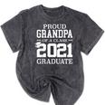 Proud Grandpa Graduation Senior 21 Grad Class Of 2021 Mineral Wash Tshirts Mineral Black