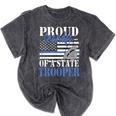 Proud Grandpa Of a State Trooper Police Officer Graduation Mineral Wash Tshirts Mineral Black