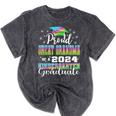 Proud Great Grandma Of Kindergarten Graduate 2024 Graduation Mineral Wash Tshirts Mineral Black