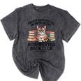 Proud Introverted Book Club Anti Social Reader Pet Cat Mineral Wash Tshirts Mineral Black
