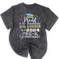 Proud Little Cousin Of PreK School Graduate 2024 Graduation Mineral Wash Tshirts Mineral Black
