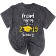 Proud Mom Of a 2019 Senior Graduation T Shirt Mineral Wash Tshirts Mineral Black