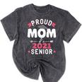 Proud Mom Of a 2021 Senior Year School Graduation Party Mineral Wash Tshirts Mineral Black