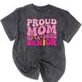 Proud Mom Of a 2025 Graduate Class Senior Graduation Mother Mineral Wash Tshirts Mineral Black