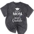 Proud Mom Of a 2025 Graduate Graduation Senior Moms Mineral Wash Tshirts Mineral Black