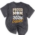 Proud Mom Of a 2026 Senior Volleyball Graduation Mineral Wash Tshirts Mineral Black
