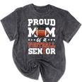 Proud Mom Of a Football Senior 2026 Graduation Gifts Mineral Wash Tshirts Mineral Black