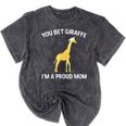 Proud Mom Graduation Shirt You Bet Giraffe Graduate Pun Mineral Wash Tshirts Mineral Black