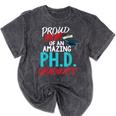 Proud Mom PhD Doctoral Graduation Doctorate Degree Mineral Wash Tshirts Mineral Black