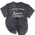 Proud Mom Of a Senior Class Of 2021 Graduation Mineral Wash Tshirts Mineral Black