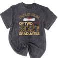 Proud Mom Of Two 2021 Graduates Twin Mama Graduation Leopard Mineral Wash Tshirts Mineral Black