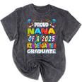 Proud NANA Of a 2025 Kindergarten Graduate Graduation Mineral Wash Tshirts Mineral Black