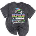 Proud Nephew Of Kindergarten Graduate 2024 Graduation Nephew Mineral Wash Tshirts Mineral Black