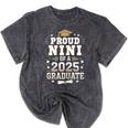 Proud Nini Of A Class Of 2025 Graduate Senior Graduation Mineral Wash Tshirts Mineral Black