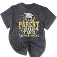 Proud Parent Of Two 2024 Graduate Class 2024 Graduation Mineral Wash Tshirts Mineral Black
