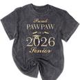 Proud Pawpaw Of A 2026 Senior Graduate Graduation Mineral Wash Tshirts Mineral Black