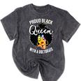 Proud Queen PhD Doctorate Degree Graduation Woman Girl Mineral Wash Tshirts Mineral Black