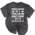 Proud Sister Of A 2018 Graduate Senior Graduation T Shirt Mineral Wash Tshirts Mineral Black