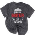 Proud Sister Of a 2019 Senior Graduation Family Mineral Wash Tshirts Mineral Black