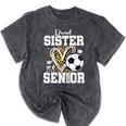Proud Sister Of A 2026 Senior Soccer Graduation Leopard Mineral Wash Tshirts Mineral Black