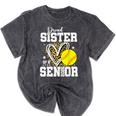 Proud Sister Of A 2026 Senior Softball Graduation Leopard Mineral Wash Tshirts Mineral Black