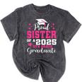 Proud Sister Of 5th Grade Graduate 2025 Family Graduation Mineral Wash Tshirts Mineral Black