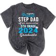 Proud Step Dad Of 5th Grade Graduate 2024 Family Graduation Mineral Wash Tshirts Mineral Black