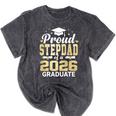 Proud Stepdad Of A 2026 Graduate Class Of Graduation Premium Tri-Blend Mineral Wash Tshirts Mineral Black