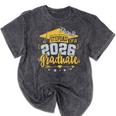 Proud Stepdad Of A 2026 Graduate Grad Senior Graduation Mineral Wash Tshirts Mineral Black