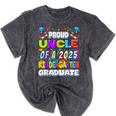 Proud UNCLE Of a 2025 Kindergarten Graduate Graduation Mineral Wash Tshirts Mineral Black