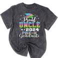 Proud Uncle Of PreK School Graduate 2024 Graduation Uncle Mineral Wash Tshirts Mineral Black