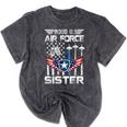 Proud US Air Force Sister Flag Air Force Graduation Sister Mineral Wash Tshirts Mineral Black
