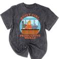 Quiet Girl Productive World Introvert Office Staff Secretary Mineral Wash Tshirts Mineral Black