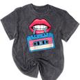 Retro 80s And 90s Cassette Perfect For Nostalgia Mineral Wash Tshirts Mineral Black