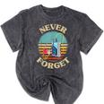 Retro Cassette Player Never Forget Nostalgia Vintage Mineral Wash Tshirts Mineral Black