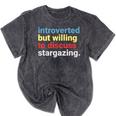 Retro Introverted But Willing Stargazing Lover Mineral Wash Tshirts Mineral Black