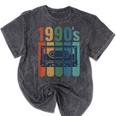 Retro Nineties Style Audio Tape Nostalgia Year 1990 Premium Tri-Blend Mineral Wash Tshirts Mineral Black