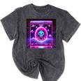 Retro Nostalgia Vaporwave- Error 404 Mineral Wash Tshirts Mineral Black