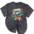 Retro Old Cassette Tape Cartoon With Walker Nostalgia Mineral Wash Tshirts Mineral Black