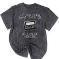 Retro Pager 90s Nostalgia Mineral Wash Tshirts Mineral Black