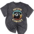 Retro Phone Never Forget Nostalgia Vintage Raglan Baseball Tee Mineral Wash Tshirts Mineral Black